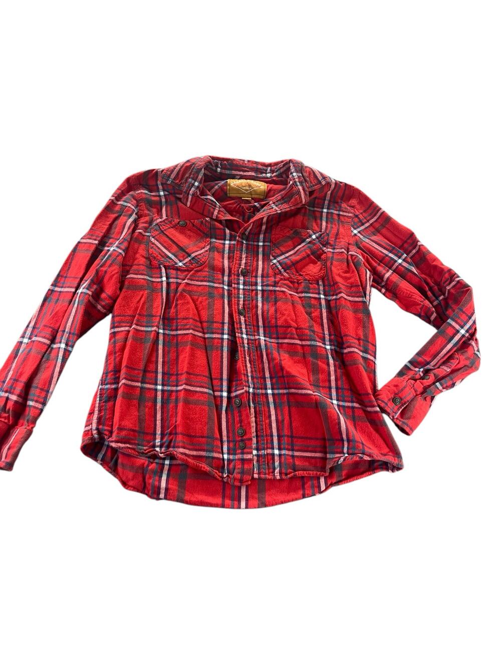 Red Camel Plaid Long Sleeve Button Down Shirt Women's Size Large